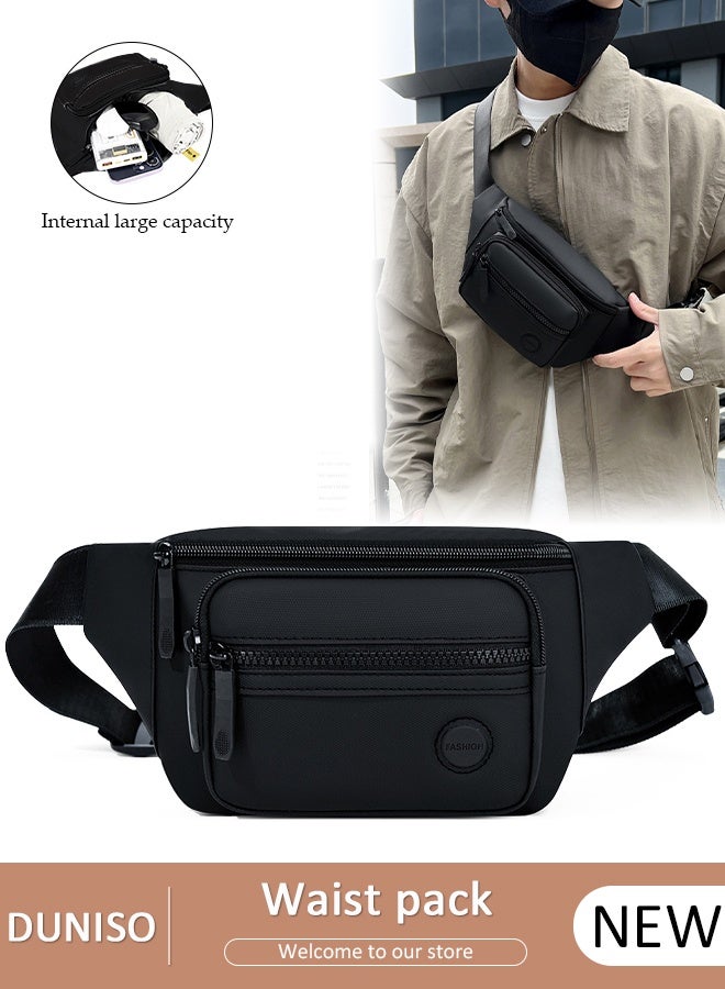 DUNISO Crossbody Fanny Pack for Women Men,Crossbody Waist Bag Belt Bag,Slim Running Belt Waist Pack,Fashion Water Resistant Waist Pouch Packs Chest Bag with Adjustable Strap for Travel Walking Running Hiking Cycling - Image 1